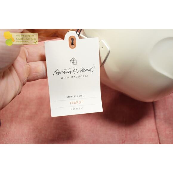 Hearth & Hand with Magnolia 2qt Stainless Steel Arch Cutout Teapot Cream (Scuff) - Picture 8 of 8